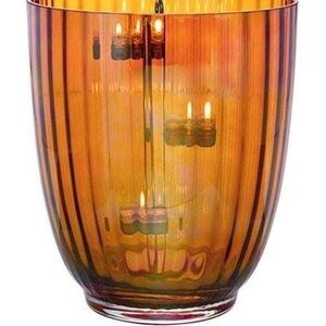 PartyLite Amber Glass Candle Holder